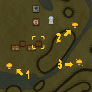 Some mushrooms with pips that indicate how many are there screenshot